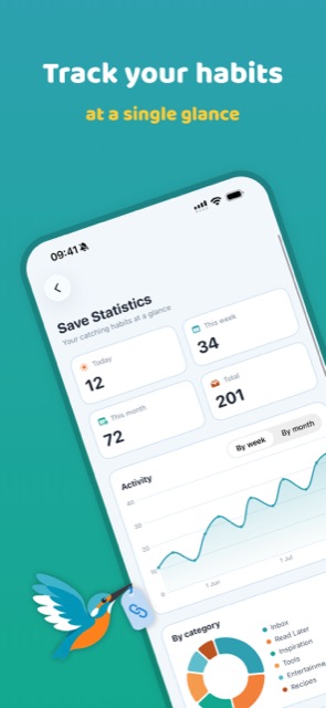 Save Statistics screen with catch counts and an activity chart